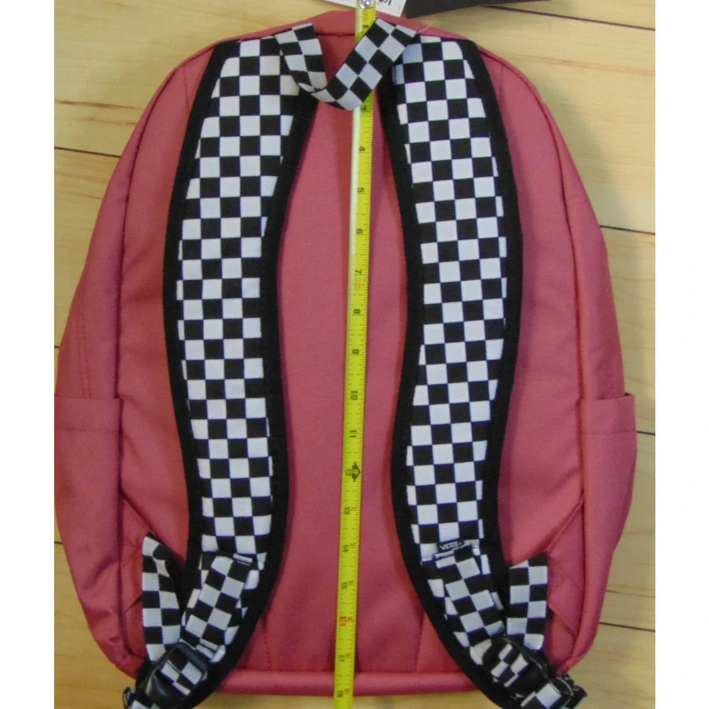 Vans Old Skool Backpack Mauvewood Pink Black White Checkerboard Straps Bag NWT